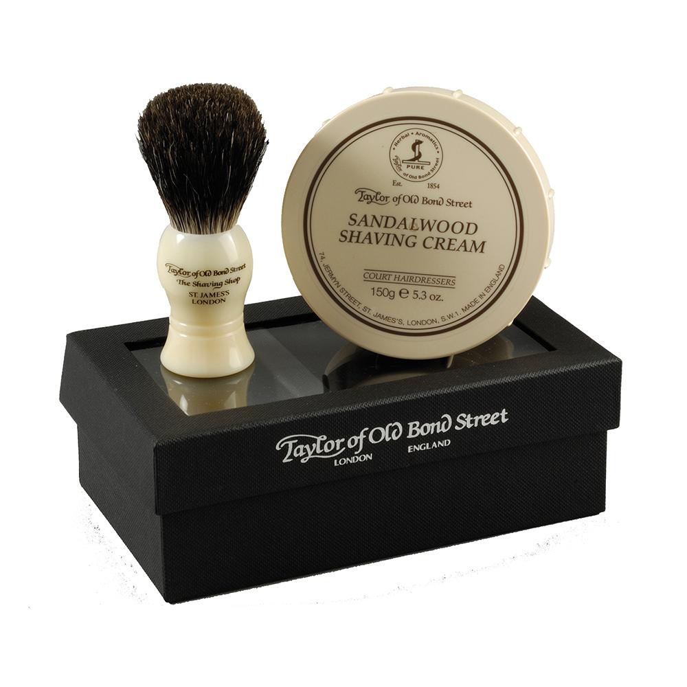 Taylor of Old Bond Street Pure Badger & Sandalwood Shaving Cream Gift Box